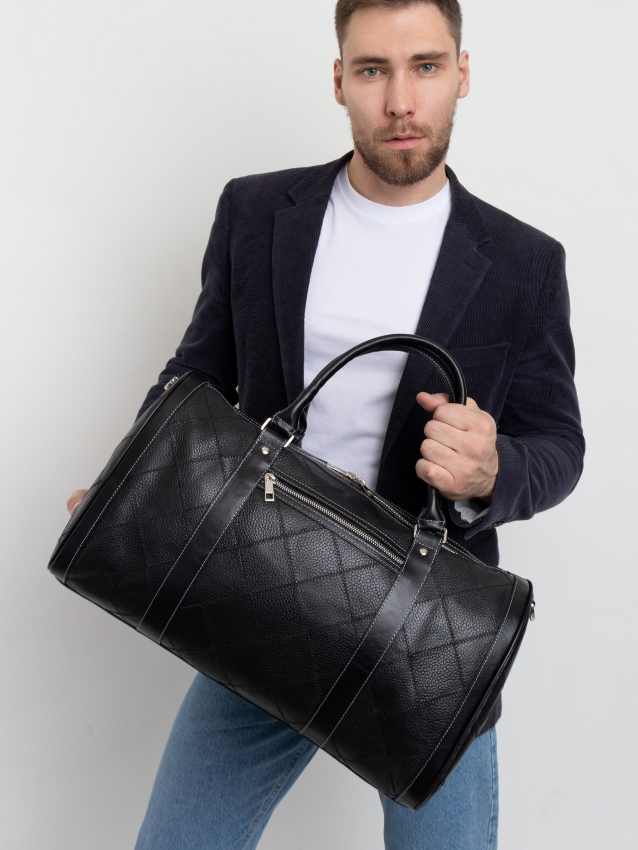 Дорожная сумка мужская Franchesco Mariscotti 6-428кFM черная, 26x47x23 см