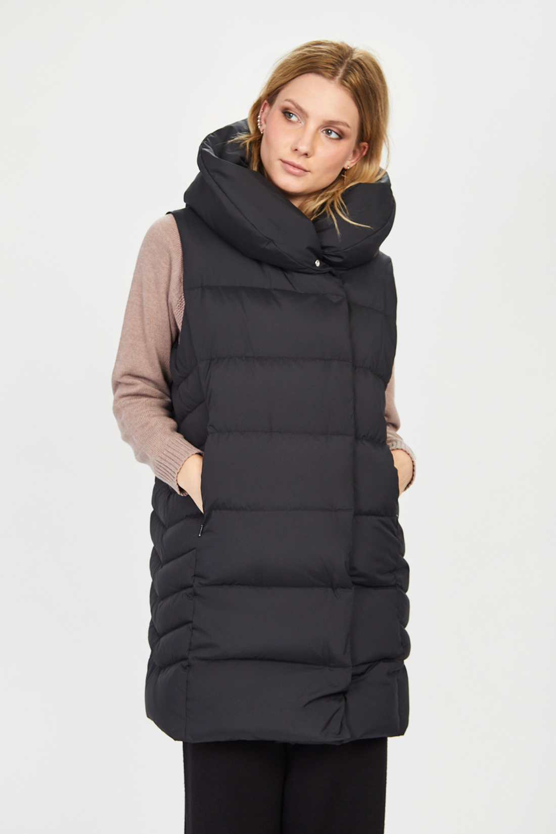 

Утепленный жилет женский Baon B161501 черный L, B161501