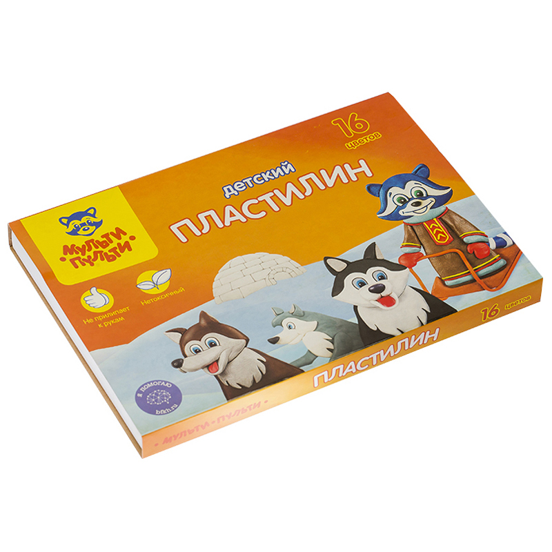 Пластилин Мульти-Пульти Енот на Аляске ДП_10236 16 цветов со стеком 525₽