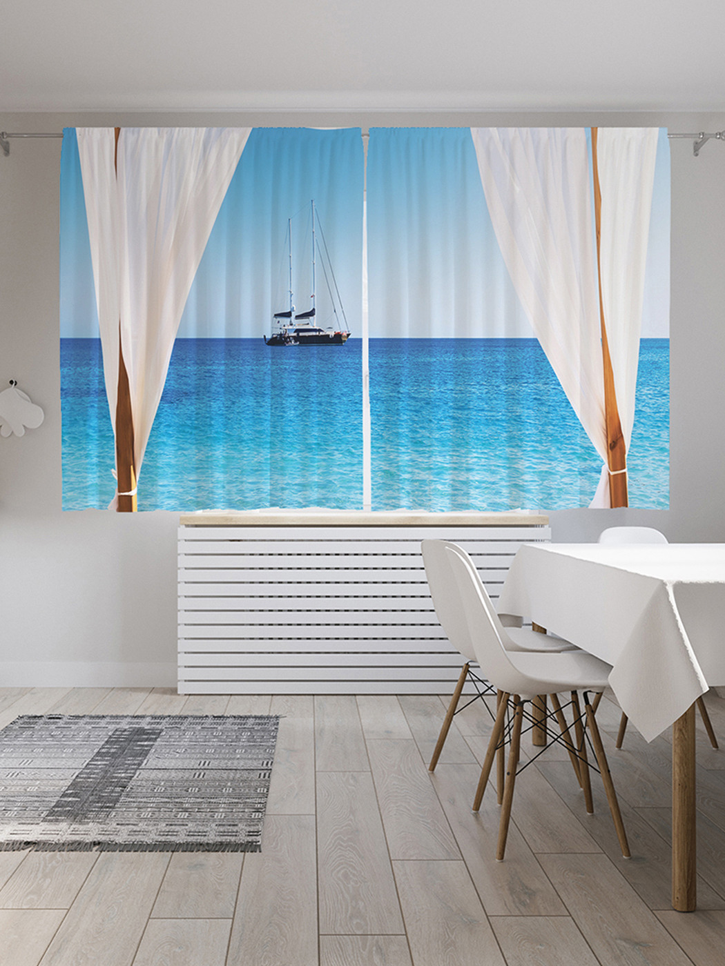 

Шторы с фотопечатью JoyArty "Отдых на берегу моря" из сатена, 290х180 см