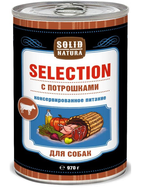 

Консервы для собак Solid Natura Selection потрошки, 6 шт по 970г