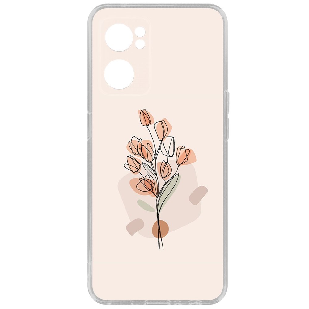 

Чехол-накладка Кейс Букет тюльпанов для Oppo Reno7 5G, Прозрачный