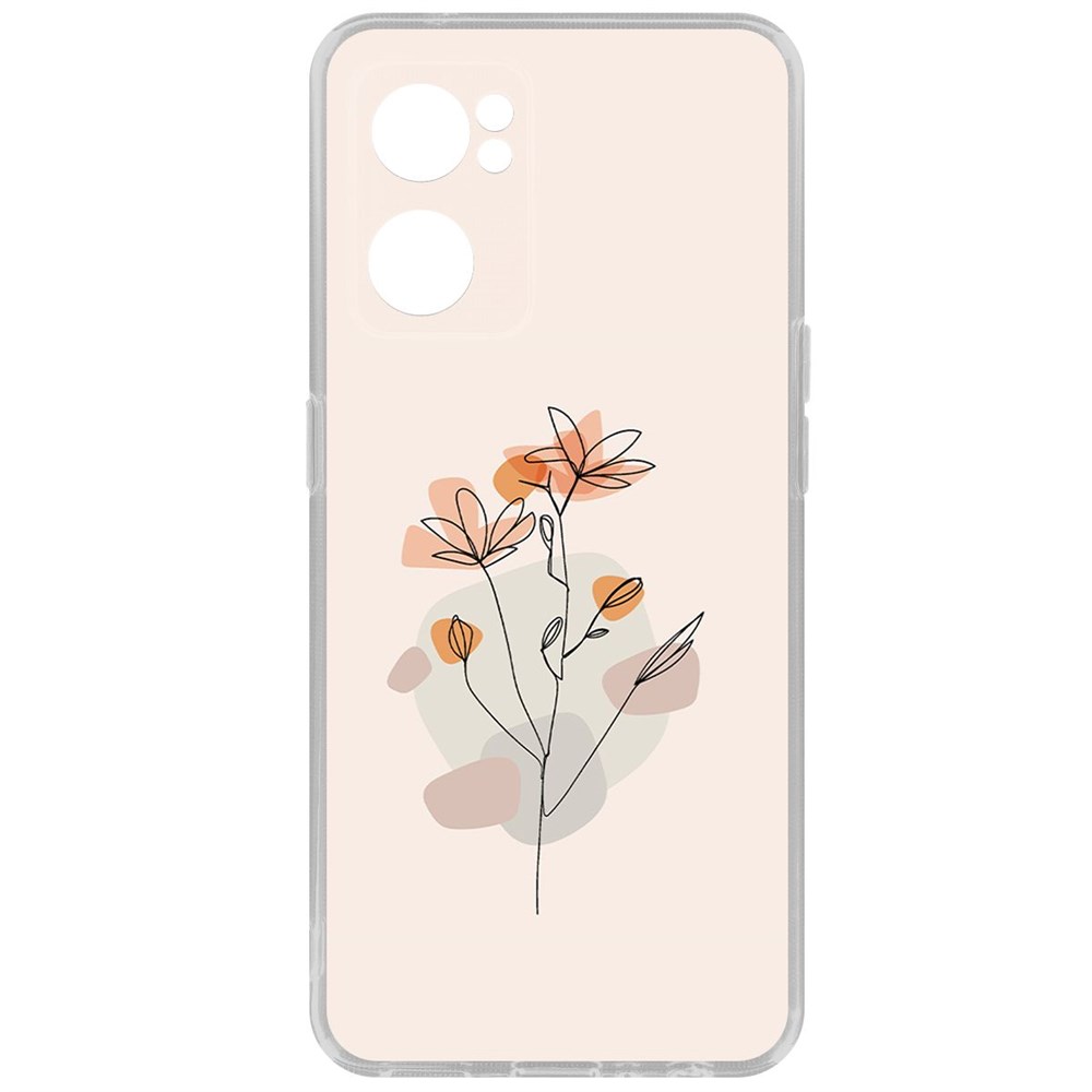 

Чехол-накладка Кейс Ромашки для Oppo Reno7 5G, Прозрачный
