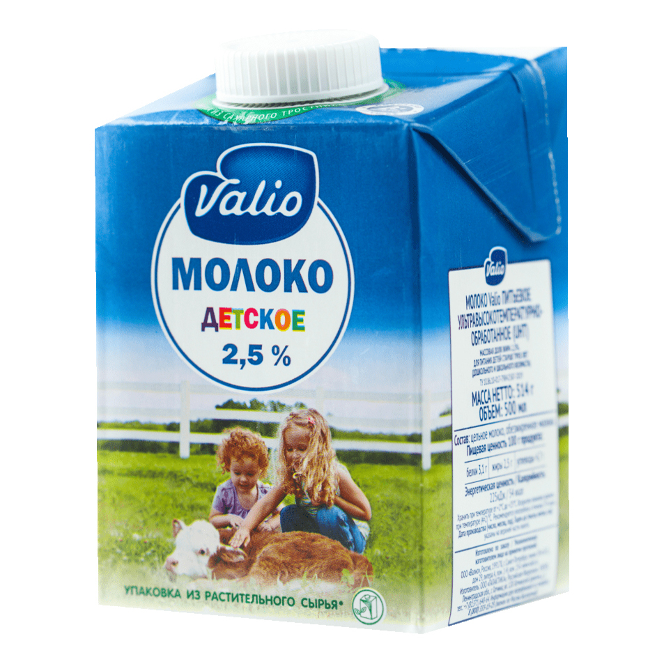 

Молоко Valio ультрапастеризованное от 3 лет 2,5% 500 мл
