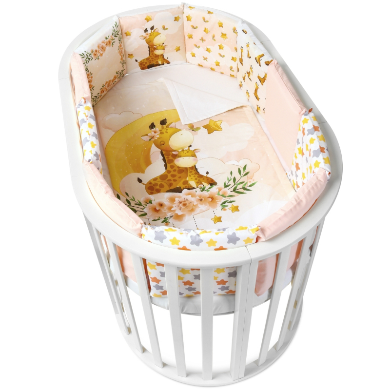 Купить SЛ, Бортики в детскую кроватку loombee для новорожденных комплект с постельным бельем SK-8131,