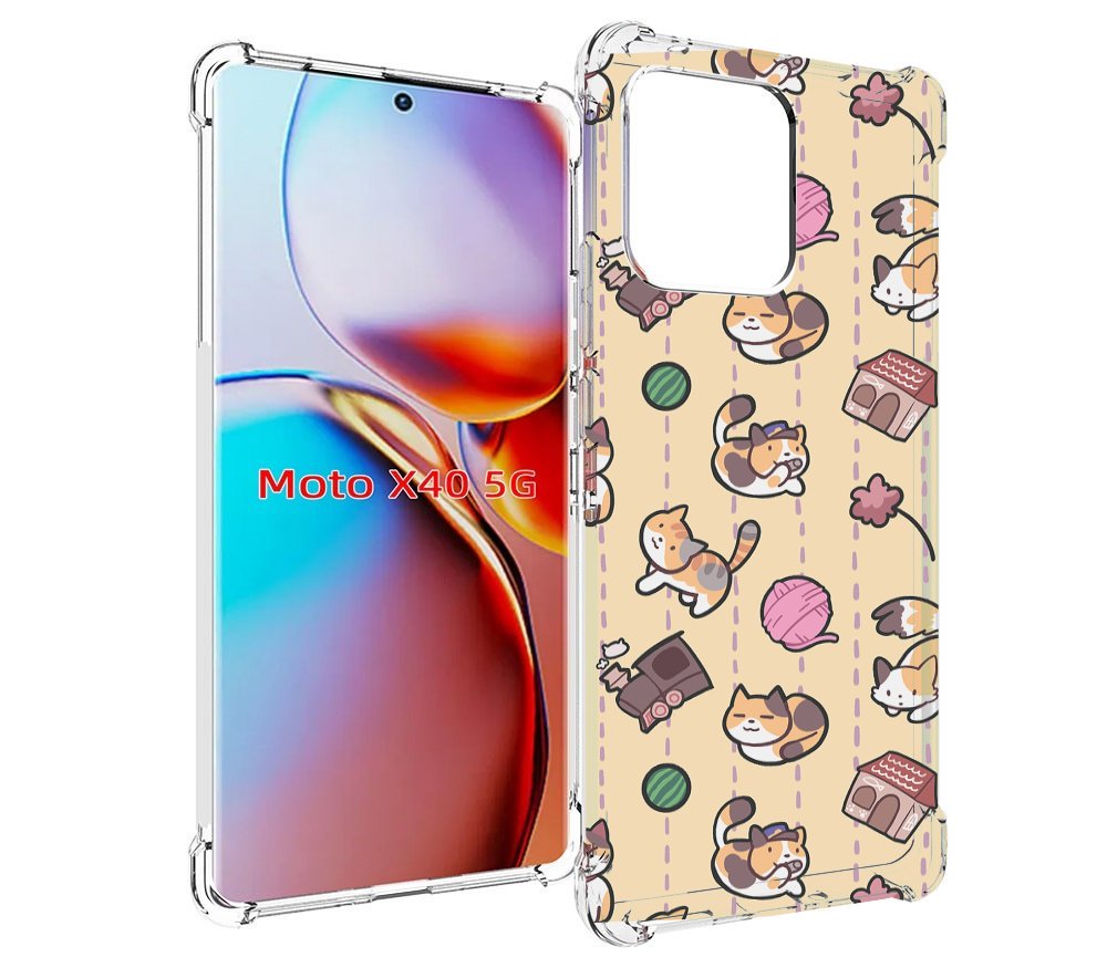 

Чехол MyPads Котики-клубочки для Motorola Moto X40, Прозрачный, Tocco