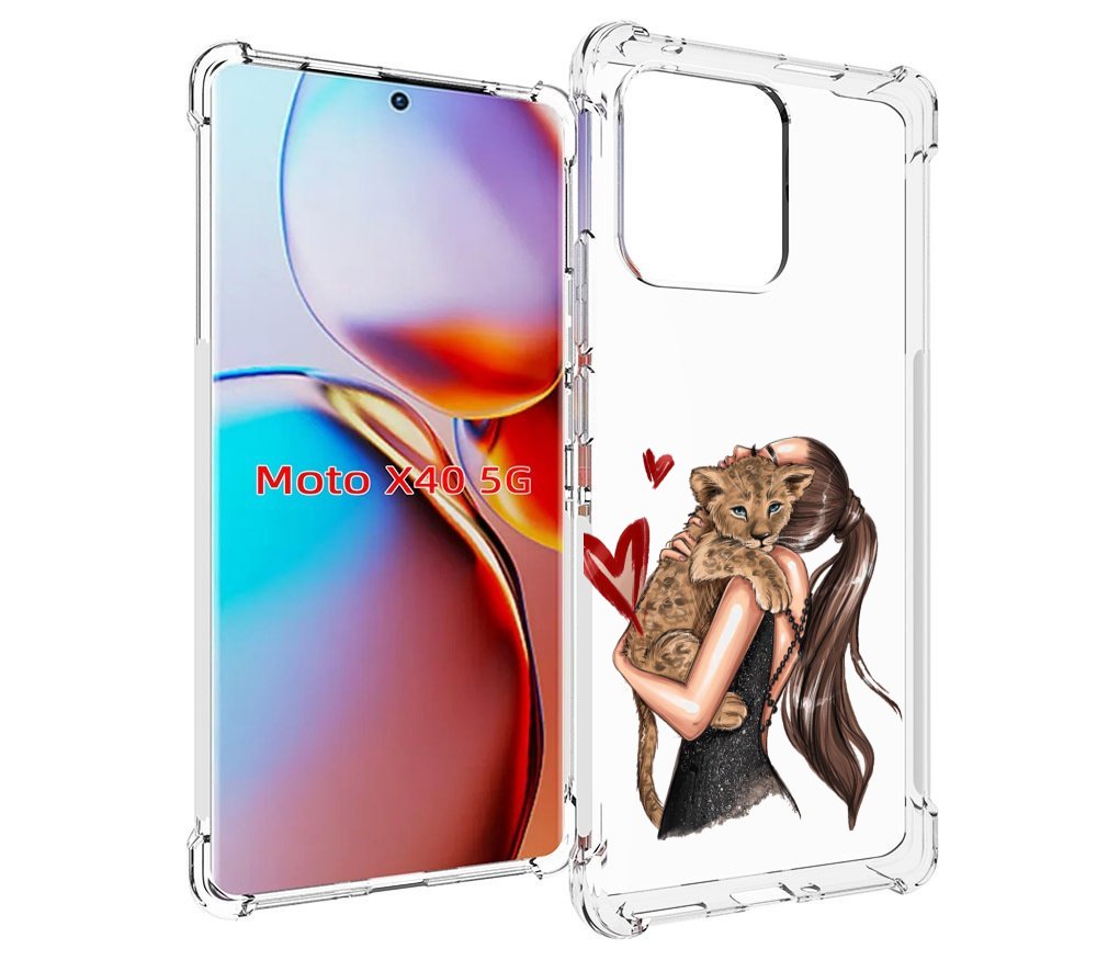 

Чехол MyPads Кошачья-любовь для Motorola Moto X40, Прозрачный, Tocco