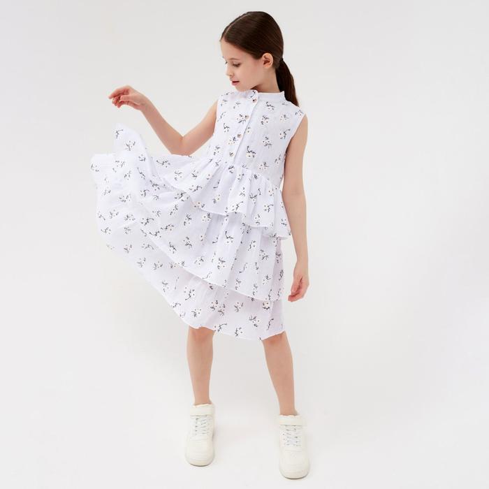 

Платье для девочки MINAKU: Cotton collection, белый, 104, MINAKU: Cotton collection