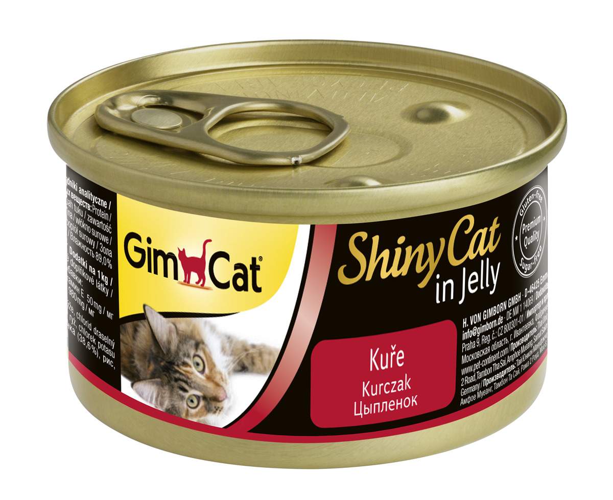 фото Консервы для кошек gimcat shinycat, цыпленок, 70г 12шт