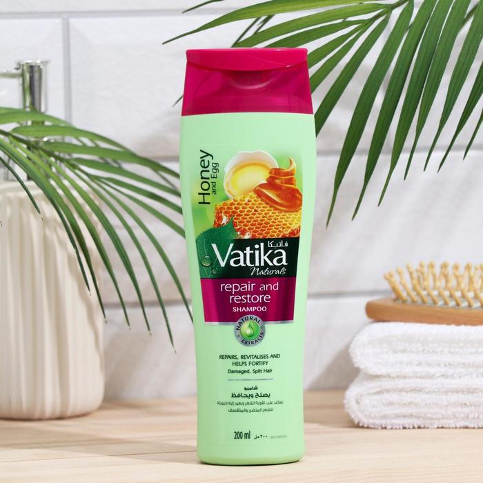 Шампунь для волос Dabur VATIKA Naturals Repair & Restore исцеление и восстановление, 200 м