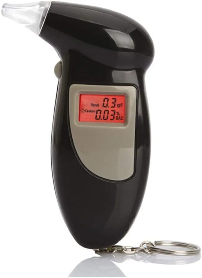 Цифровой брелок алкотестер с ЖК-дисплеем Digital LCD Alcohol Tester (5 мундштуков)