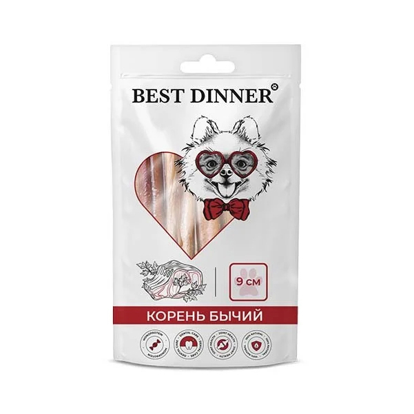 фото Лакомство для собак best dinner бычий корень 9см, 4шт по 50г