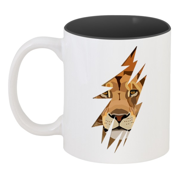 

Кружка Printio цветная внутри Лев ( lion), Разноцветный