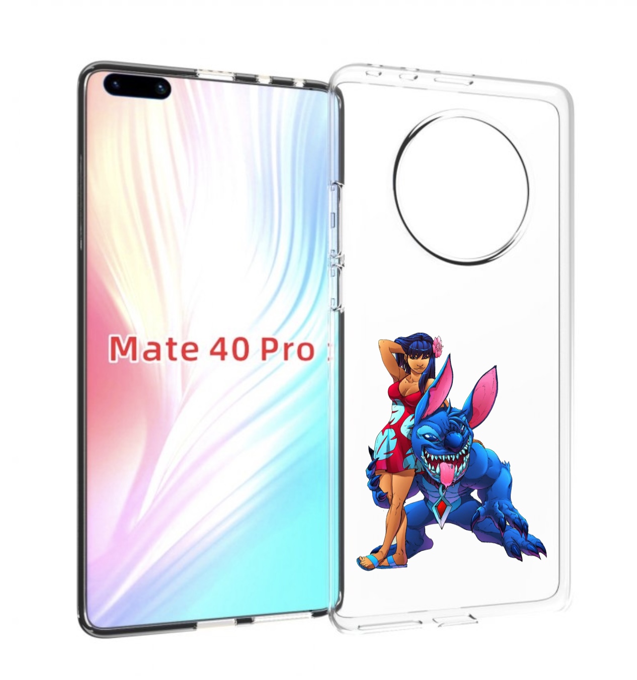 Чехол MyPads лило и накаченный стич детский для Huawei Mate 40 Pro (NOH-NX9)