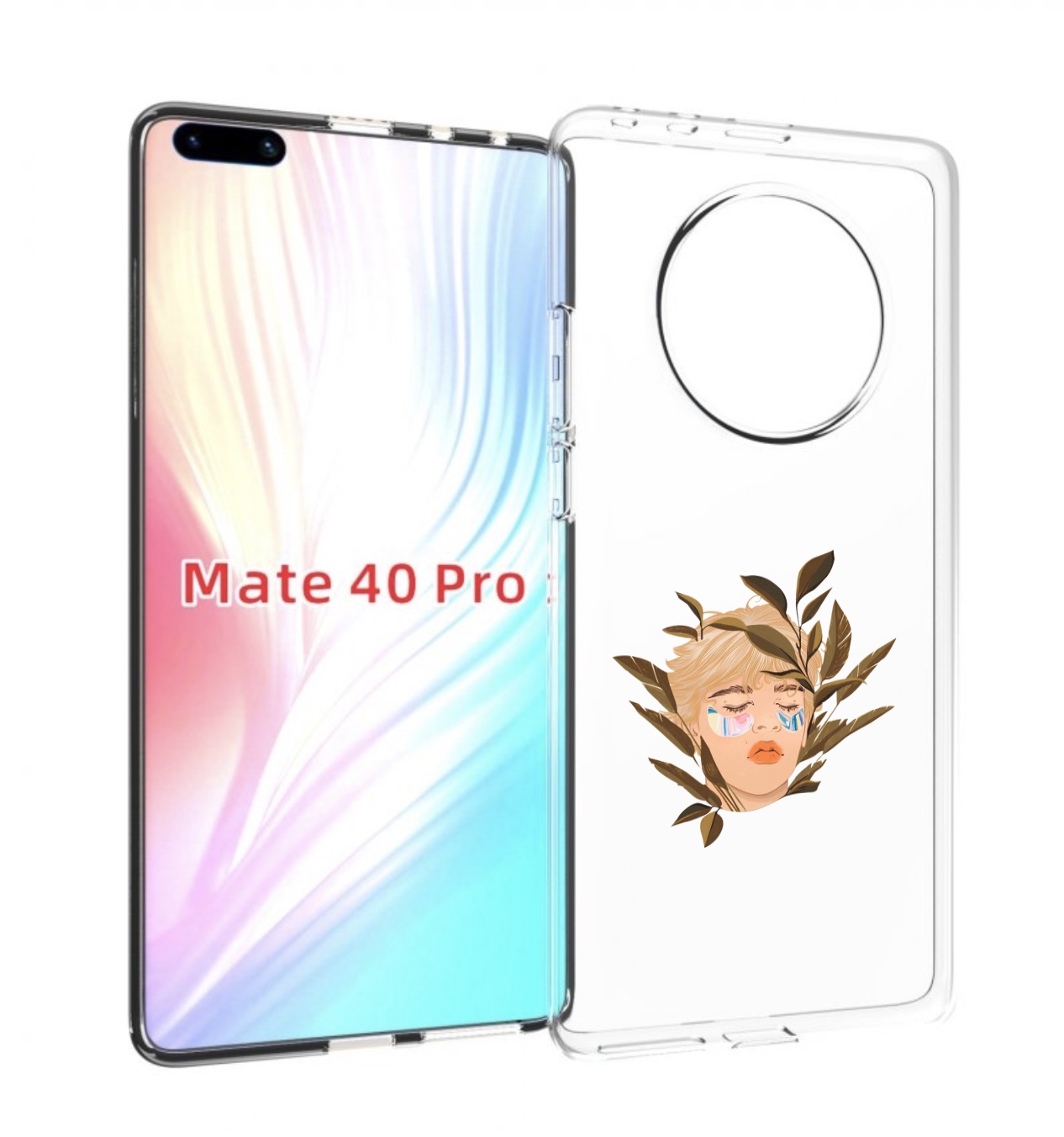 

Чехол MyPads лицо-с-патчами для Huawei Mate 40 Pro (NOH-NX9), Прозрачный, Tocco