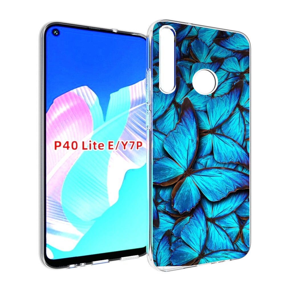 

Чехол бампер MyPads бирюзовые бабочки для Huawei P40 Lite E, Прозрачный, Tocco