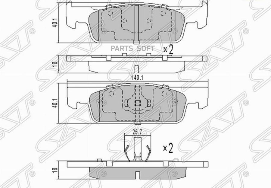 

Колодки Тормозные Перед Renault Logan 14-/Clio 12-/Smart 14- Sat арт. ST410602581R