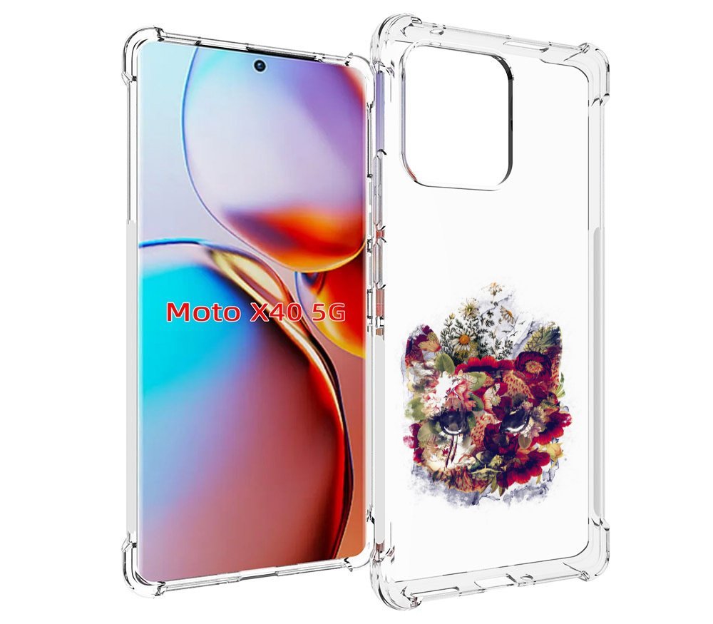

Чехол MyPads Лиса в цветах-2 для Motorola Moto X40, Прозрачный, Tocco