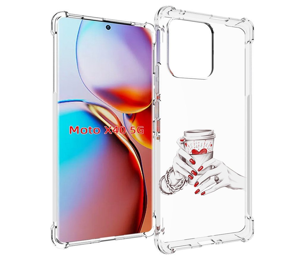 

Чехол MyPads Любовный-стакан для Motorola Moto X40, Прозрачный, Tocco