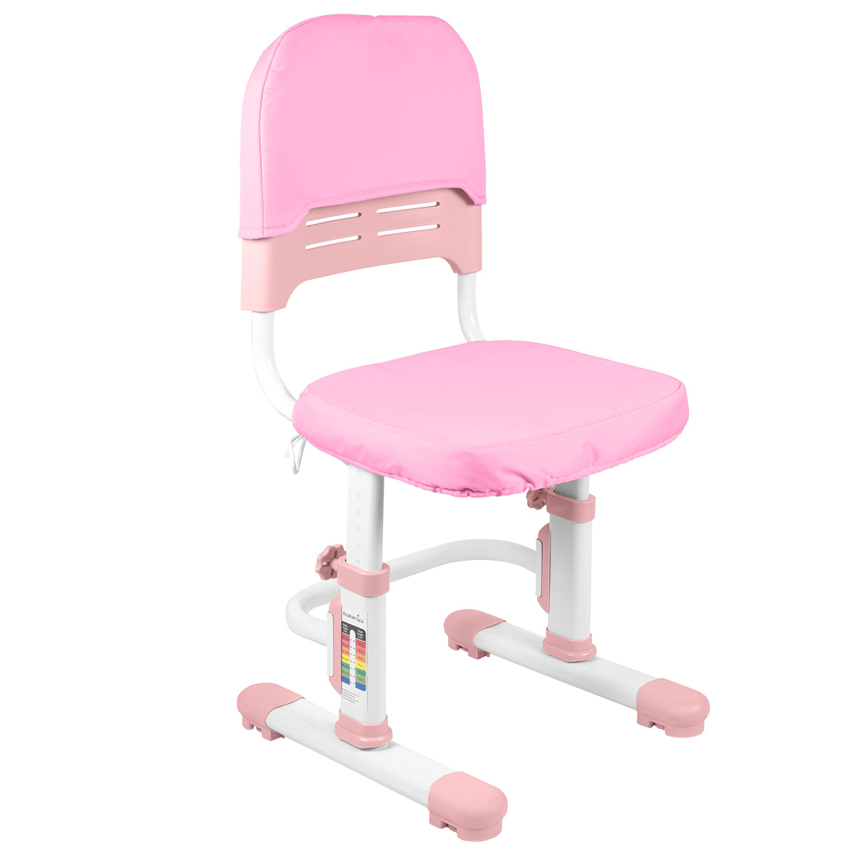 Детский растущий стул Anatomica Lux-01 с мягким чехлом Comfort-01 розовый