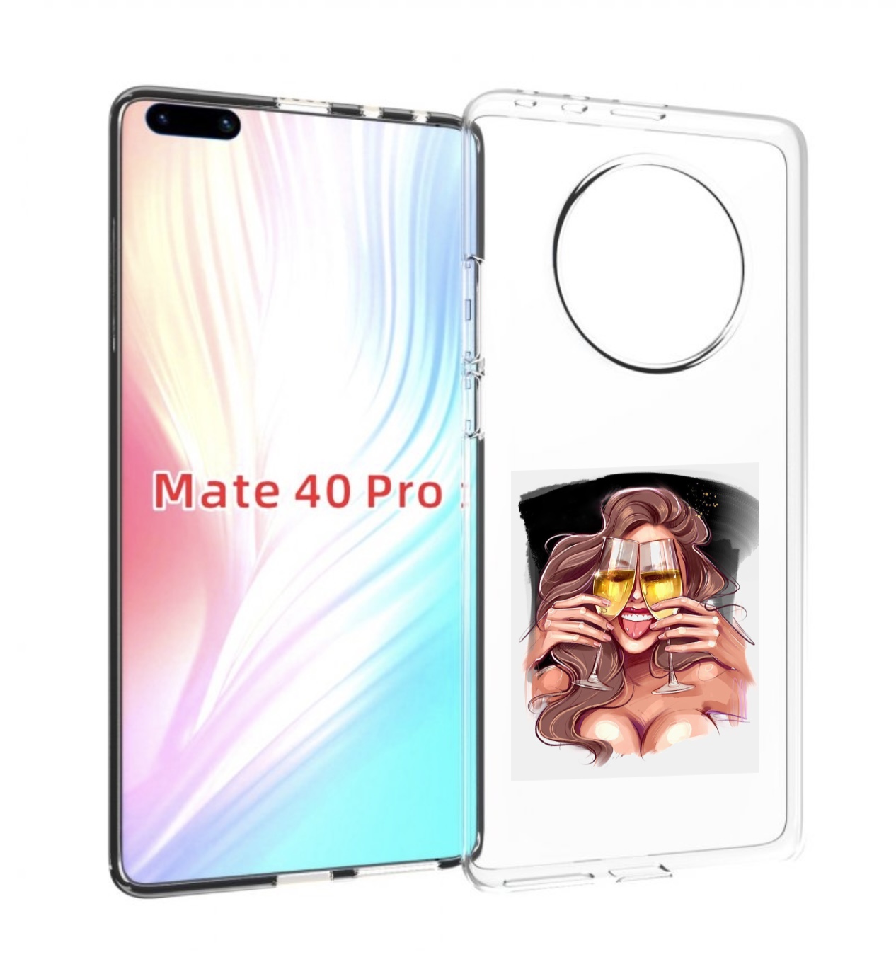 Чехол MyPads любительница-шампанского-модель женский для Huawei Mate 40 Pro (NOH-NX9)