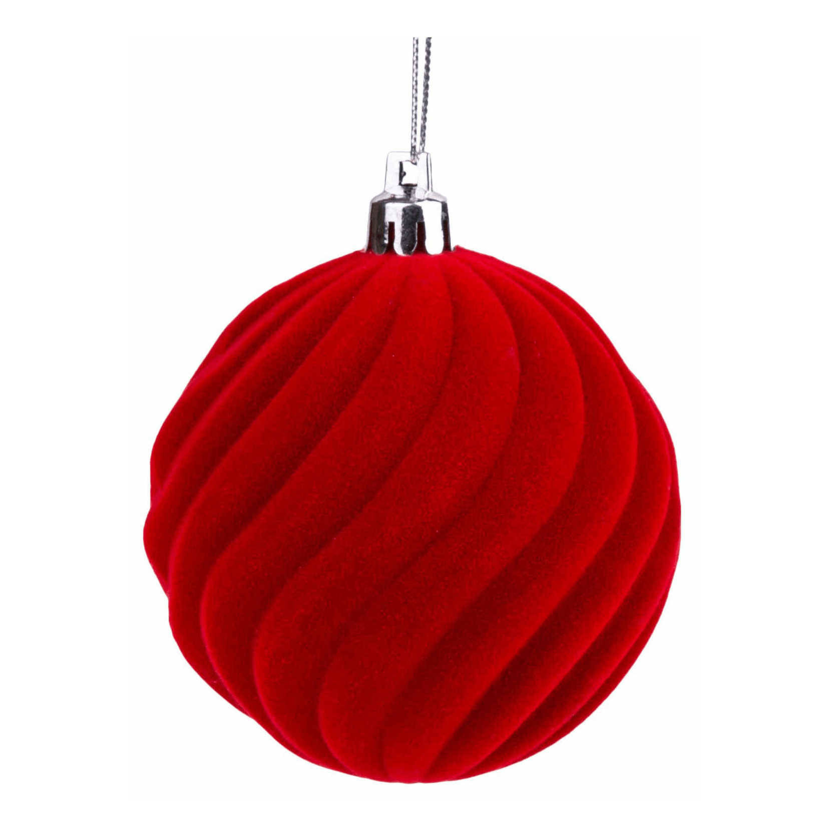 Шары Феникс-Презент Волны новогодние красный бархат 2 шт 8 см 289₽