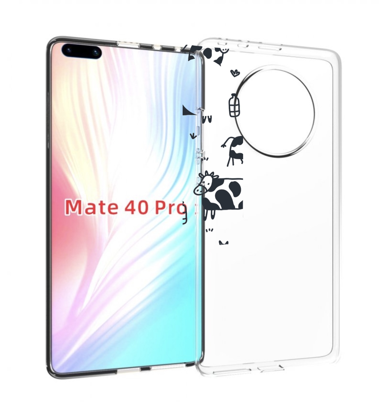 

Чехол MyPads маленькие-коровки для Huawei Mate 40 Pro (NOH-NX9), Прозрачный, Tocco