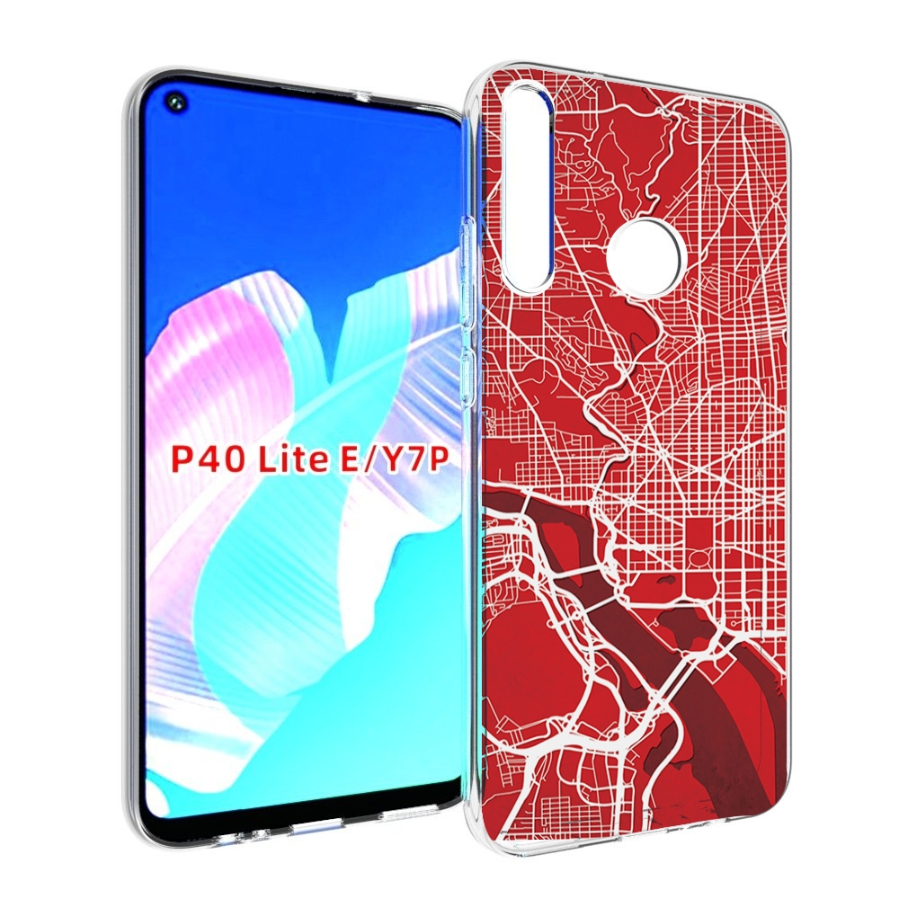 

Чехол бампер MyPads векторная-карта для Huawei P40 Lite E, Прозрачный, Tocco