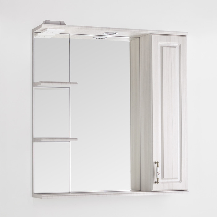 

Style Line Зеркало-шкаф Style Line Олеандр-2 75/С Люкс, рельеф пастель, Белый, Олеандр-2