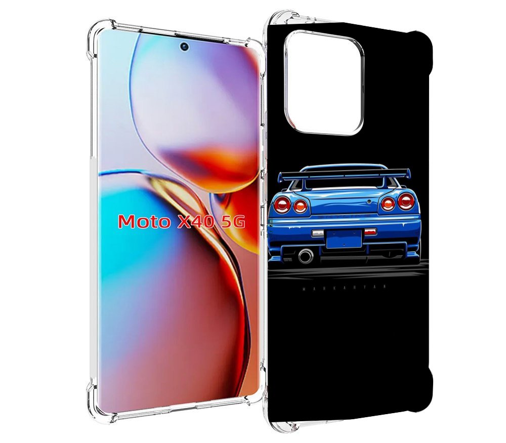 

Чехол MyPads Машина-синяя мужской для Motorola Moto X40, Прозрачный, Tocco