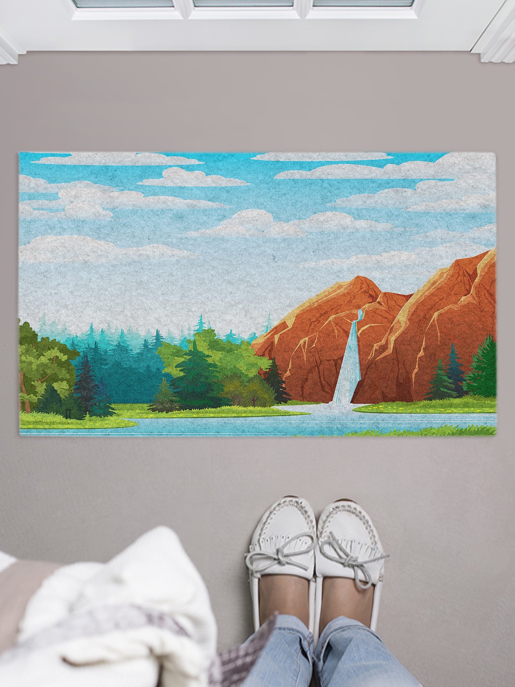 

Придверный коврик в прихожую для обуви, на резиновой основе, 75x45 см door_86805 JoyArty