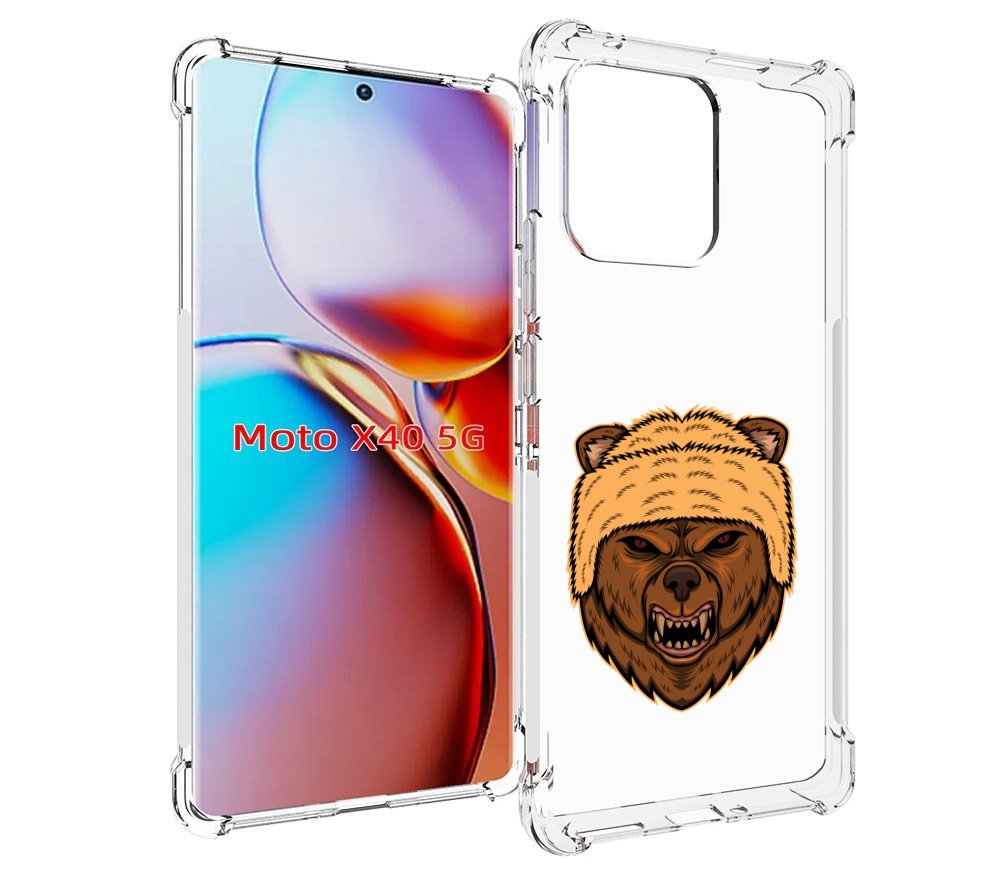 

Чехол MyPads Медведь-в-шапке для Motorola Moto X40, Прозрачный, Tocco
