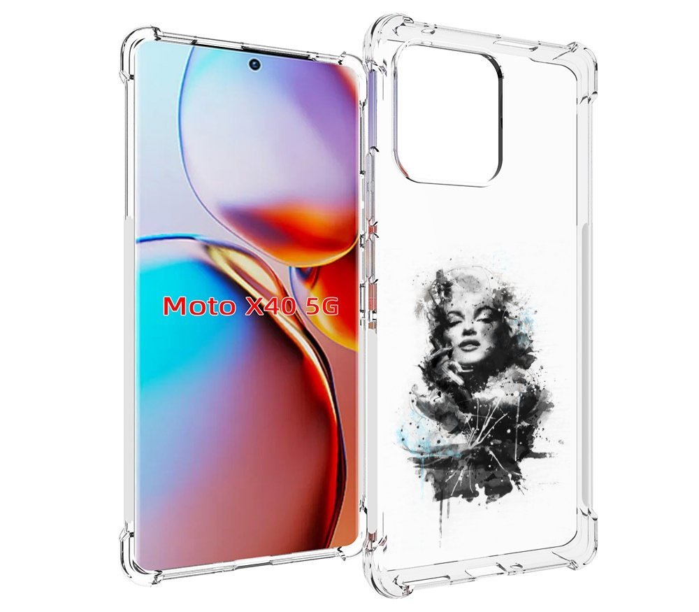 

Чехол MyPads Мерлин Монро загадочная женский для Motorola Moto X40, Прозрачный, Tocco