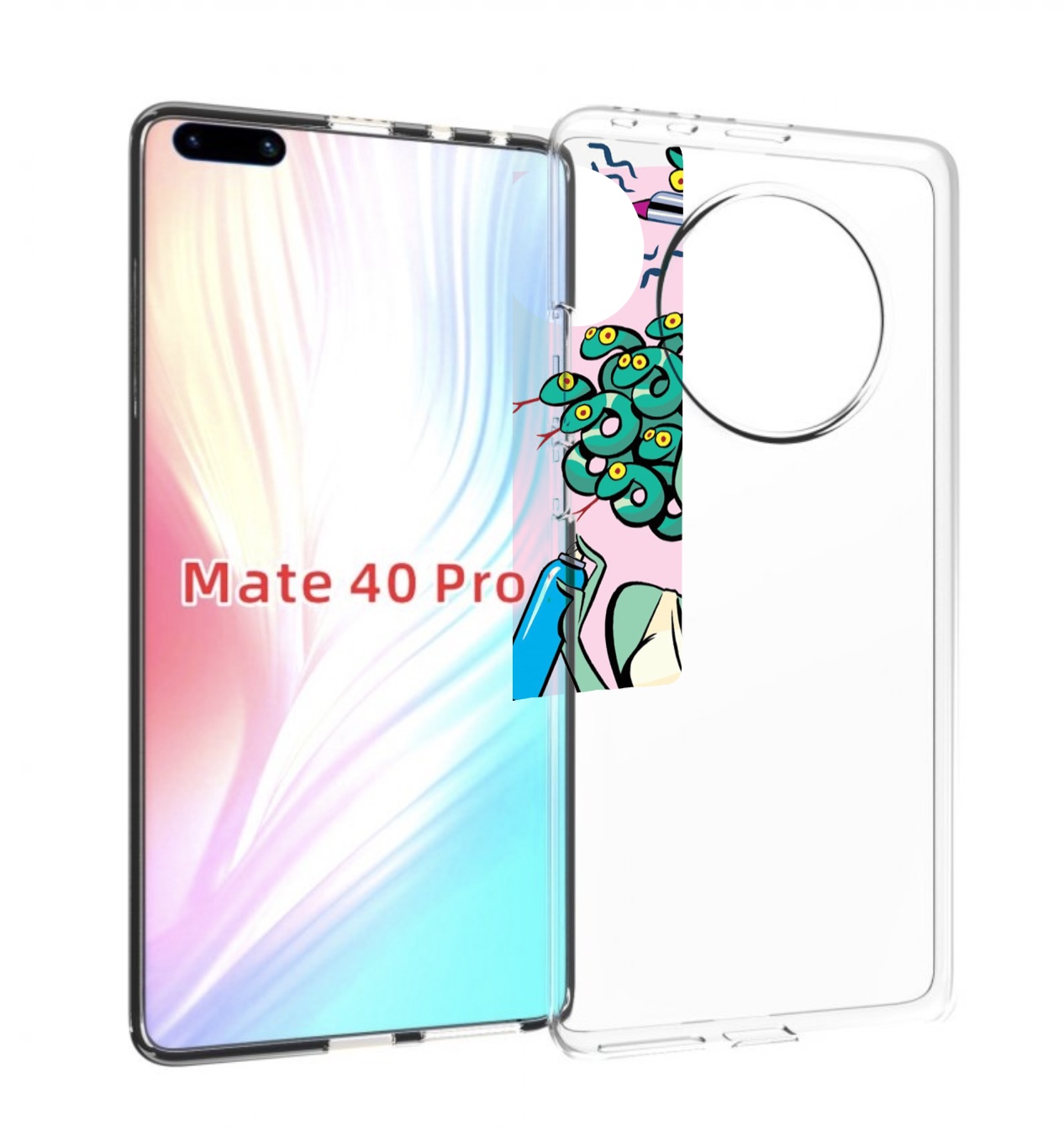 Чехол MyPads медуза расчесывается женский для Huawei Mate 40 Pro (NOH-NX9)