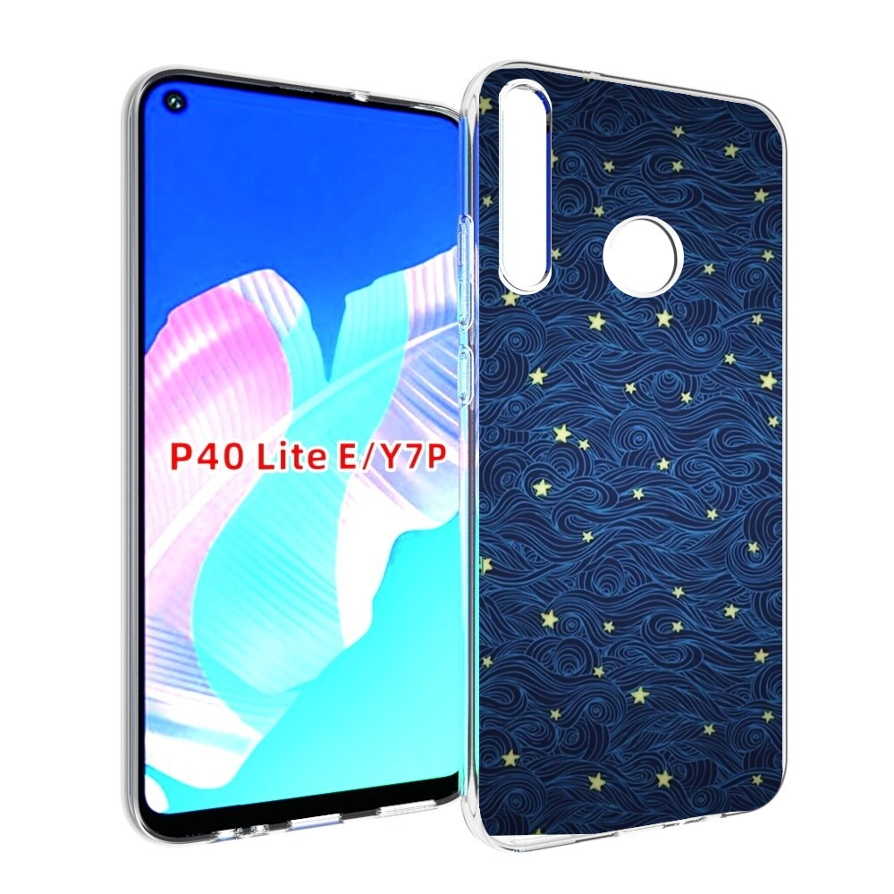 

Чехол бампер MyPads волны с звездами акварель для Huawei P40 Lit, Прозрачный, Tocco