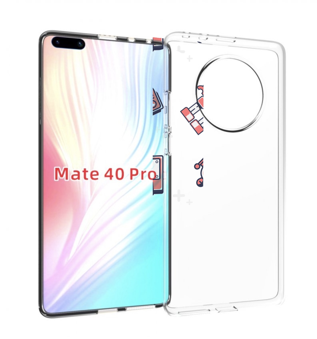 

Чехол MyPads мини-роботы для Huawei Mate 40 Pro (NOH-NX9), Прозрачный, Tocco