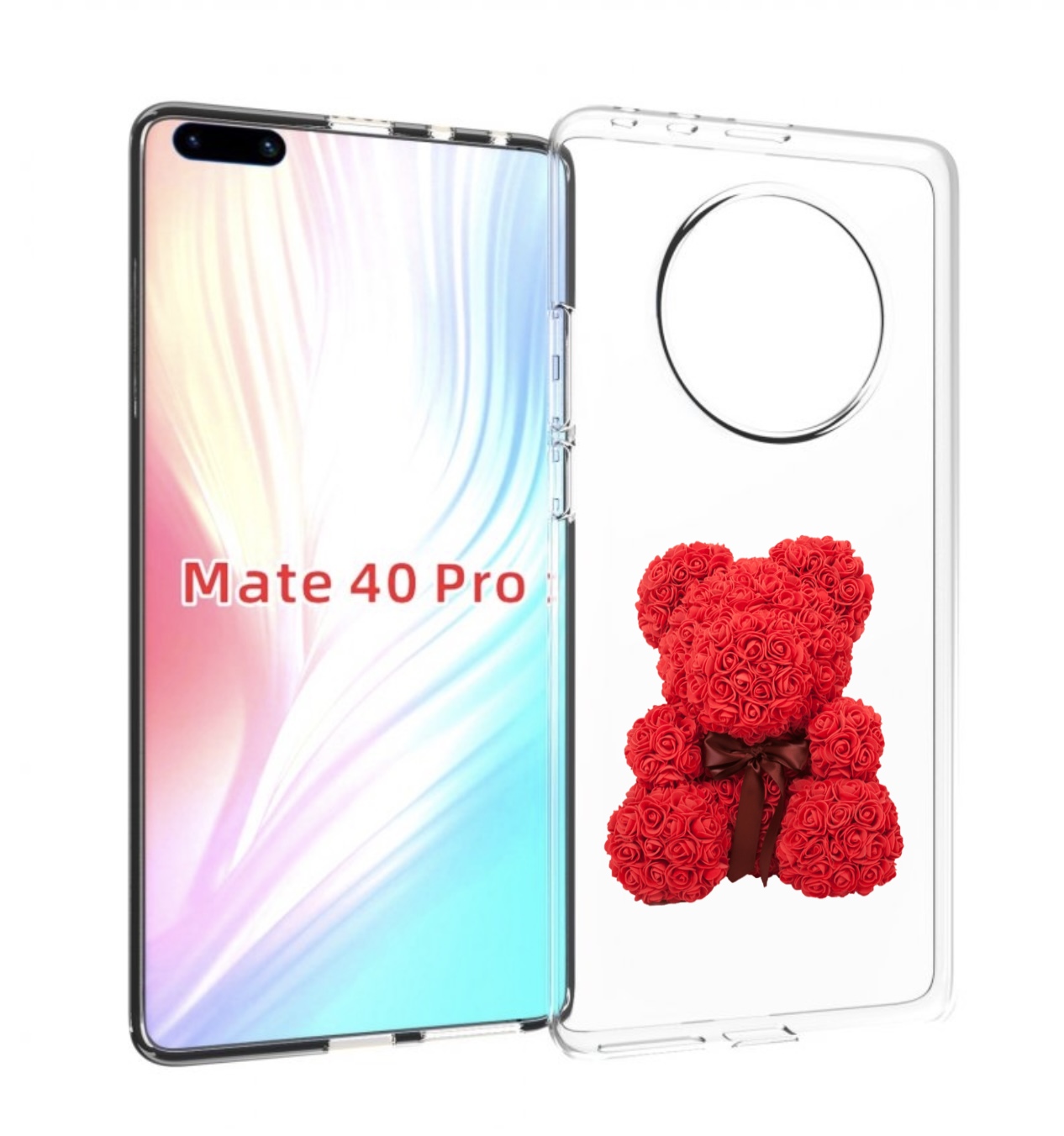 

Чехол MyPads мишка-из-розочек для Huawei Mate 40 Pro (NOH-NX9), Прозрачный, Tocco