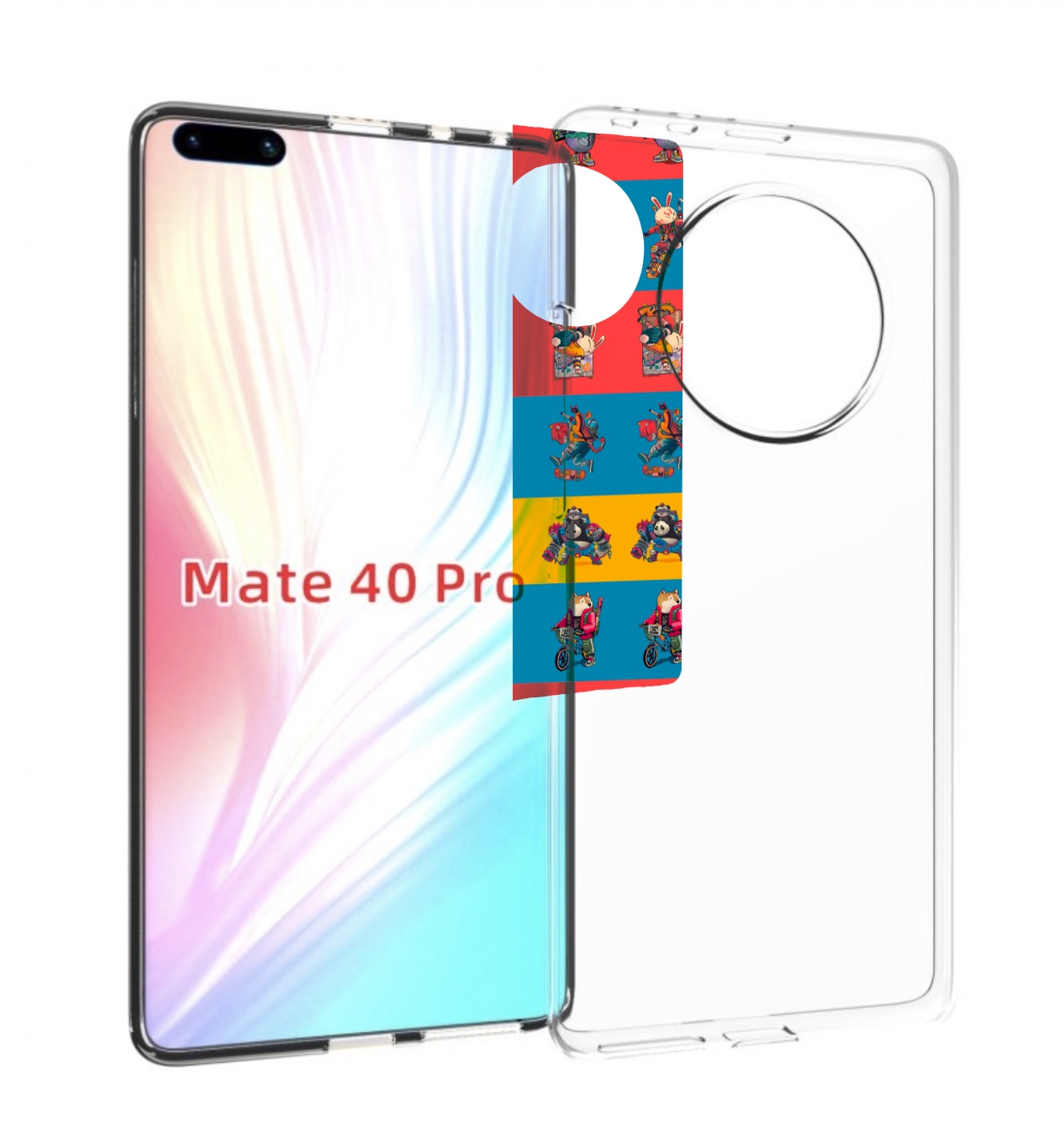 

Чехол MyPads много стикеров для Huawei Mate 40 Pro (NOH-NX9), Прозрачный, Tocco