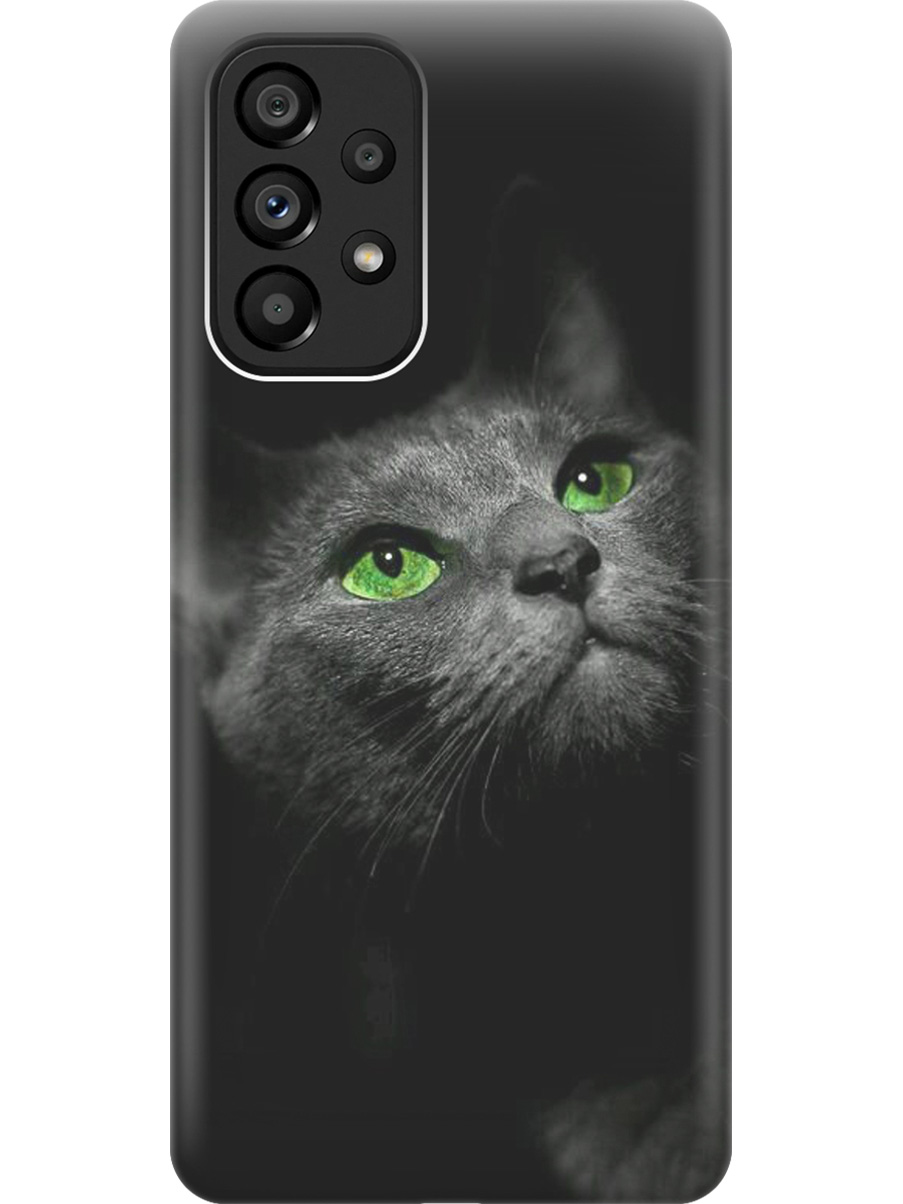 

Силиконовый чехол на Samsung Galaxy A53 5G с принтом "Зеленоглазая кошка", Прозрачный;зеленый;серый;черный, 740133011