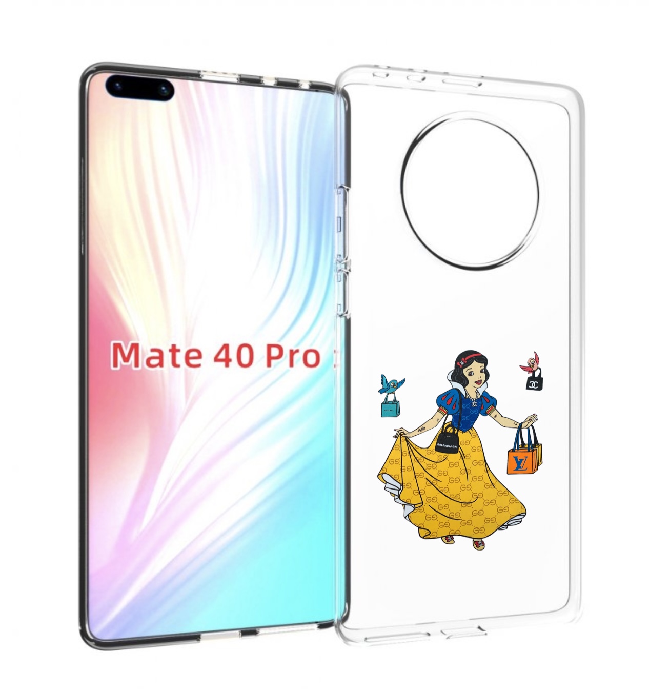 

Чехол MyPads модная-принцесса женский для Huawei Mate 40 Pro (NOH-NX9), Прозрачный, Tocco