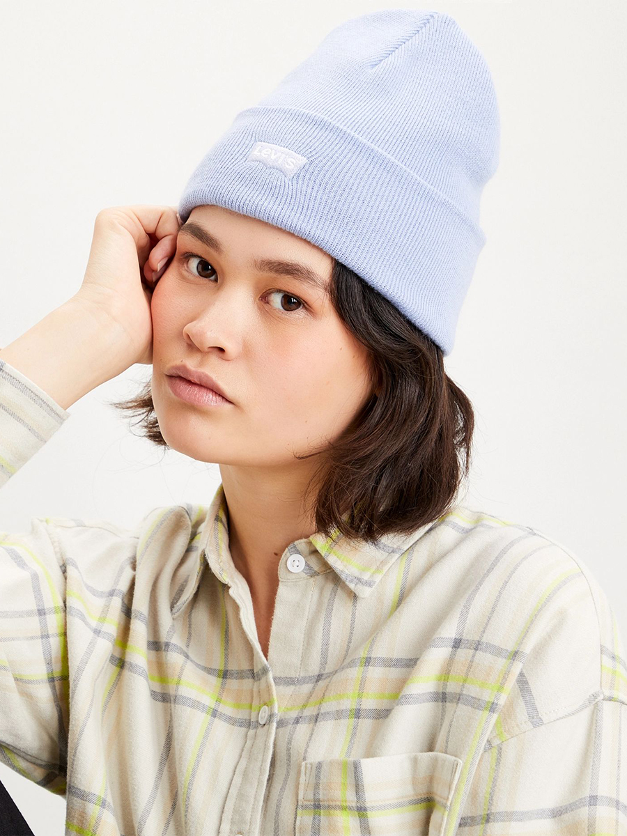 

Шапка женская Levi's Slouchy, голубой, Slouchy