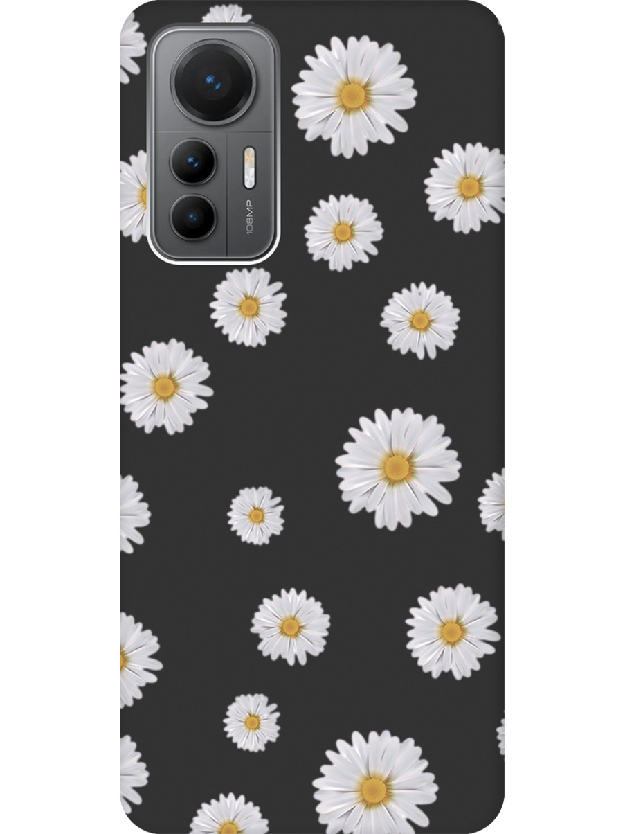 

Силиконовый чехол на Xiaomi 12 Lite с принтом "Ромашки" матовый черный, Черный;прозрачный;серый, 740133321