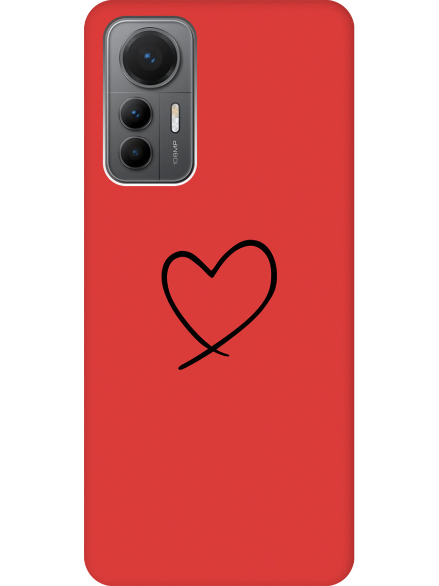 

Силиконовый чехол на Xiaomi 12 Lite с принтом "Сердце" матовый красный, Красный;прозрачный;черный, 740133372