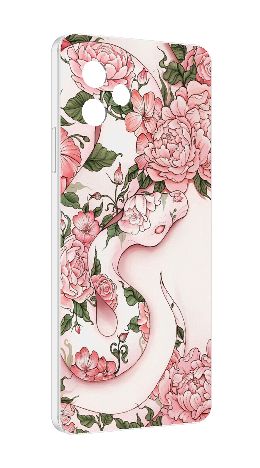 

Чехол MyPads змея-в-розовых-цветах женский для Huawei Nova Y61 / Huawei Enjoy 50z, Прозрачный, Tocco