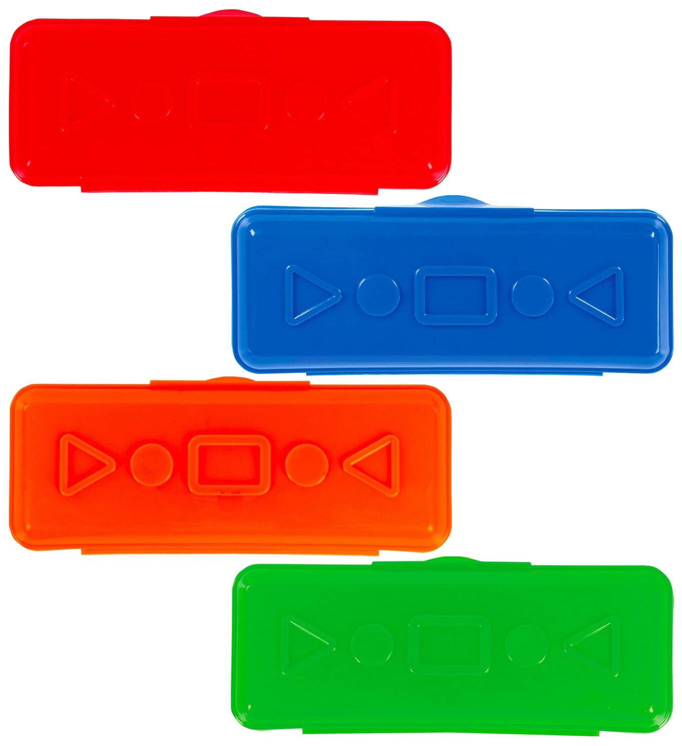 фото Пенал пластиковый пифагор однотонный, ассорти 4 цвета, 20х7х4 см, 228114