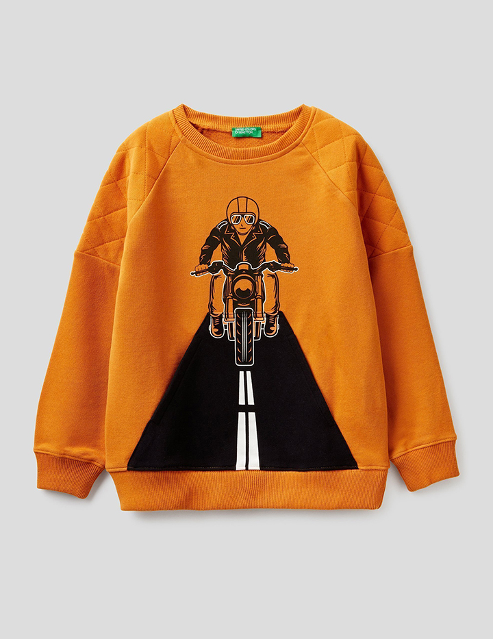 

Свитшот для мальчиков Benetton цв. коричневый р.110, 21A_3J74C15C8