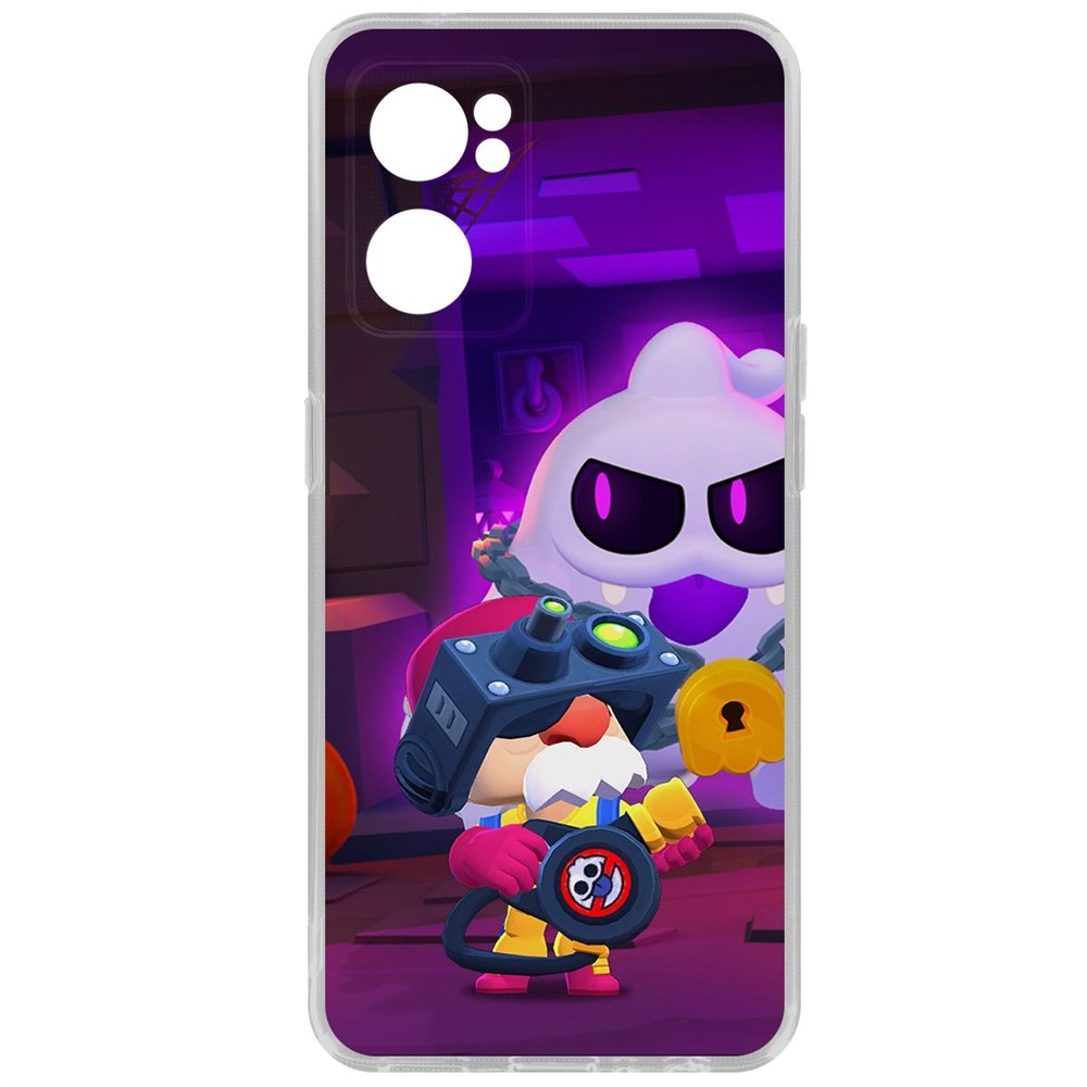 

Чехол-накладка Кейс Brawl Stars-Охотник за Скуиками Гэйл для Oppo Reno7 5G, Прозрачный