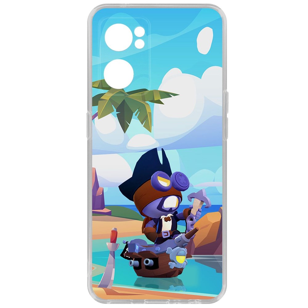 

Чехол-накладка Кейс Brawl Stars-Темный Корсар Карл для Oppo Reno7 5G, Прозрачный