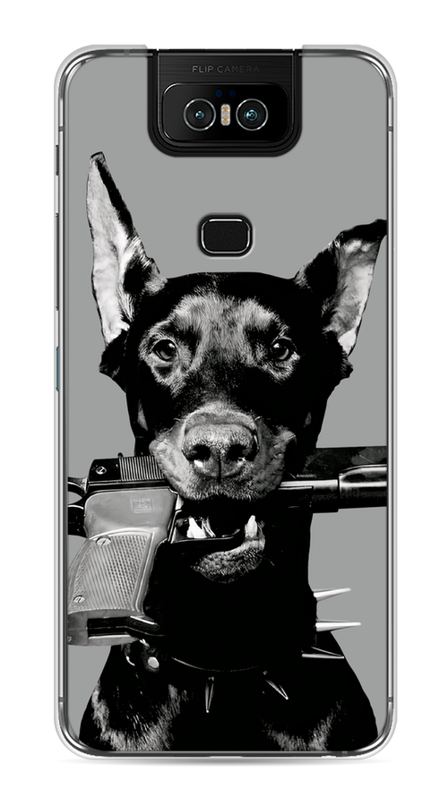 

Чехол Awog на Asus Zenfone 6 ZS630KL "Доберман", Серый, 43950-1
