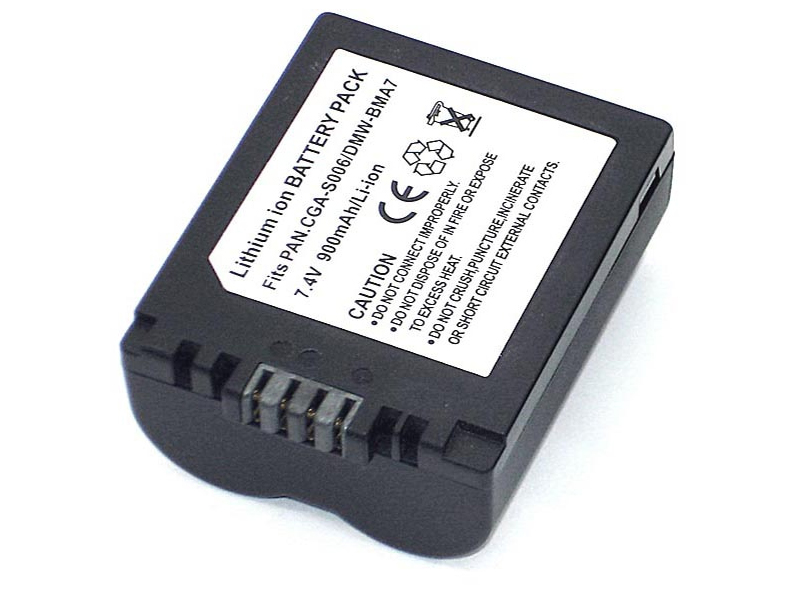 фото Аккумулятор vbparts cga-s006 7.4v 900mah li-ion 077123 для panasonic lumix dmc-fz2